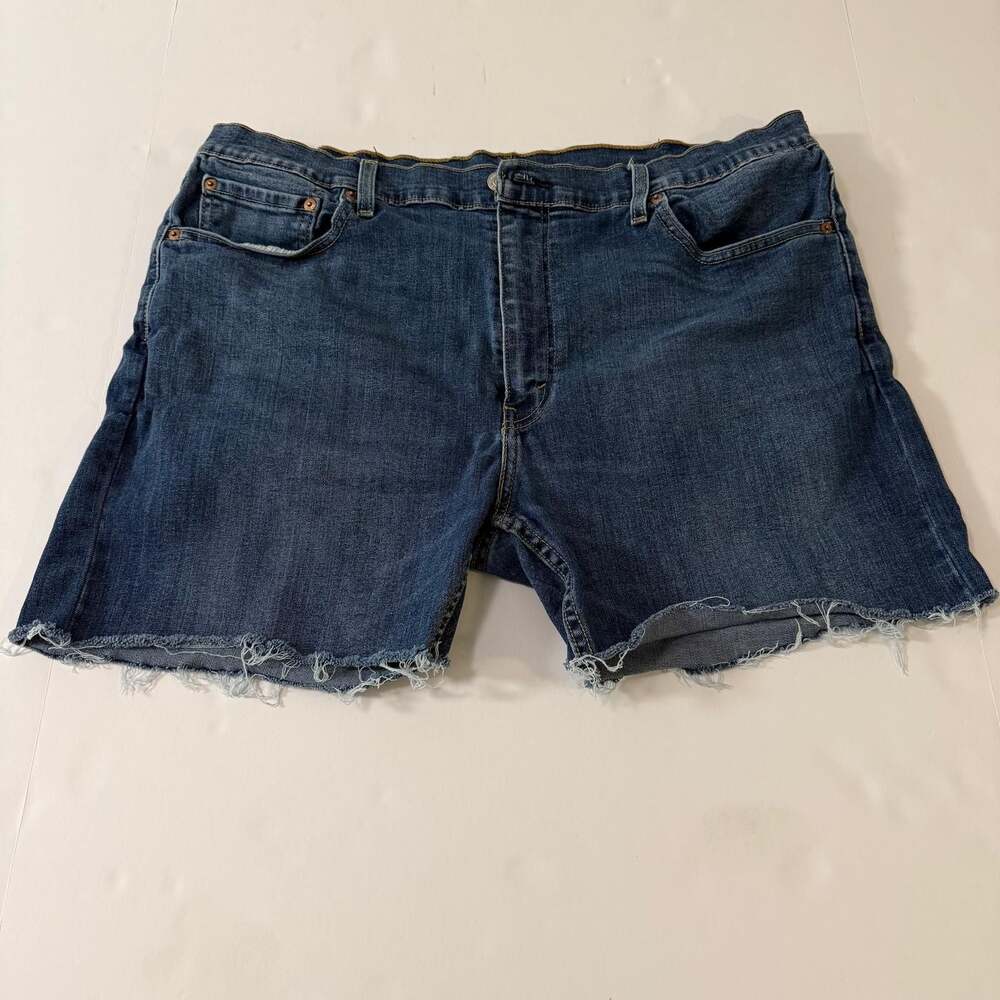Levi's 502 Regular Taper Cut-Off Raw Hem Denim Shorts Size W40 - Picture 4 of 15